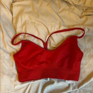 Red Women's gymshark sports bra